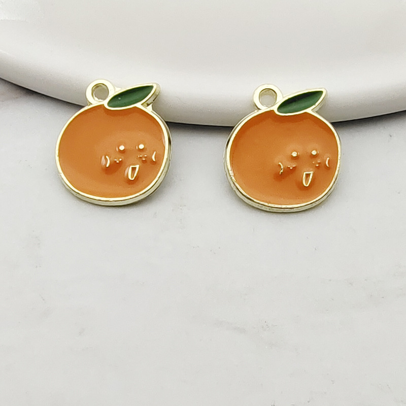 Fruit Pineapple Orange Pendant Accessories Earrings Orange - Shop at LoveMi