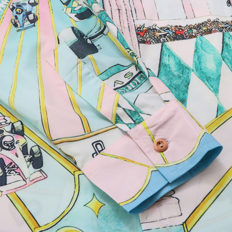 Retro Mediterranean European And American Tide Long-sleeved Shirt