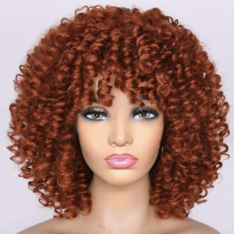 Women's Fashion Fluffy Chemical Fiber High Temperature Silk Head Cover Orange - Shop at LoveMi