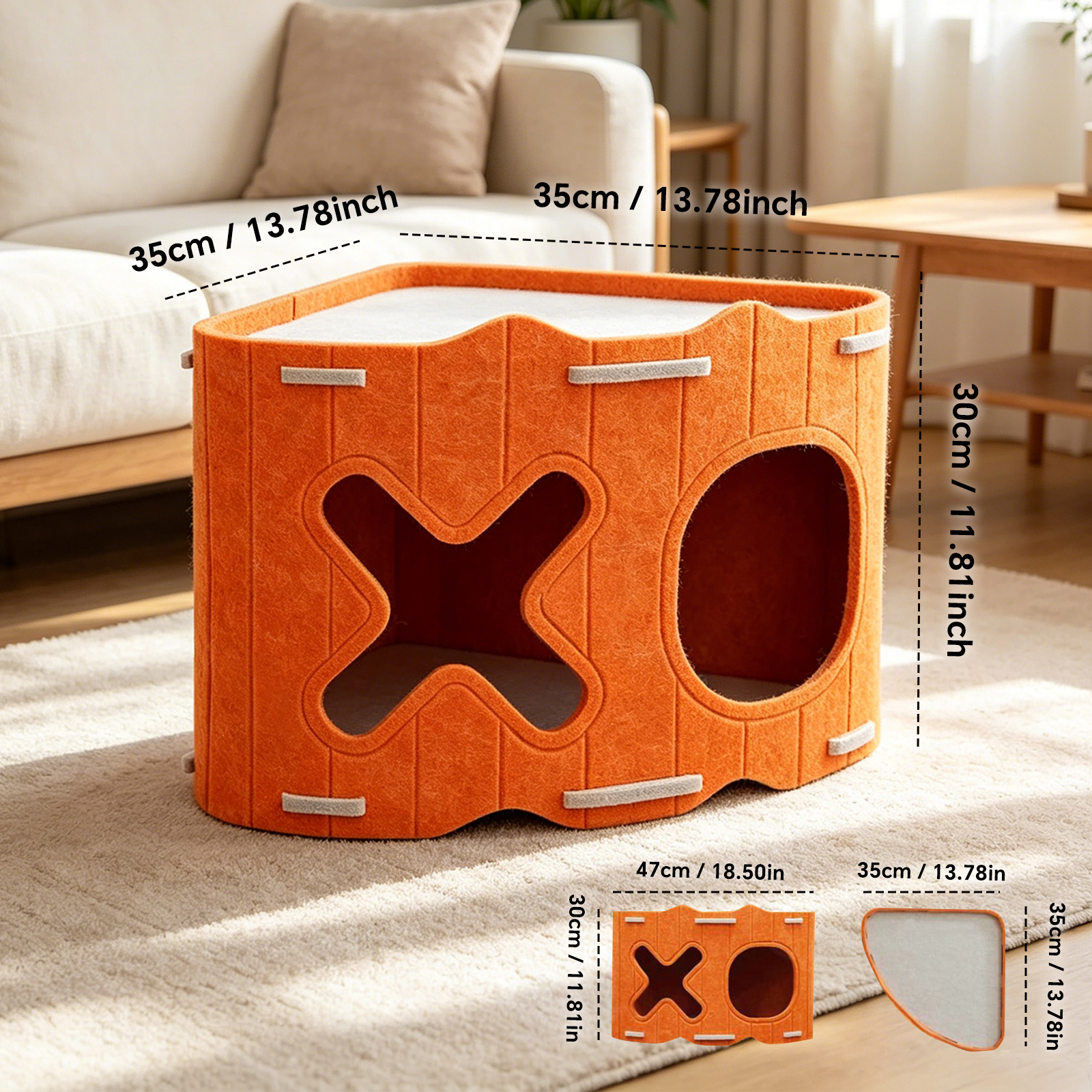 Modular Stackable Felt Cat House Detachable Cave Free Combination Indoor product detail 3