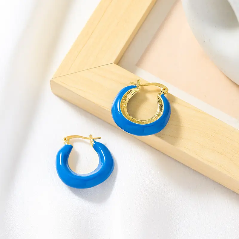 French Design Color Glaze Earrings Female
