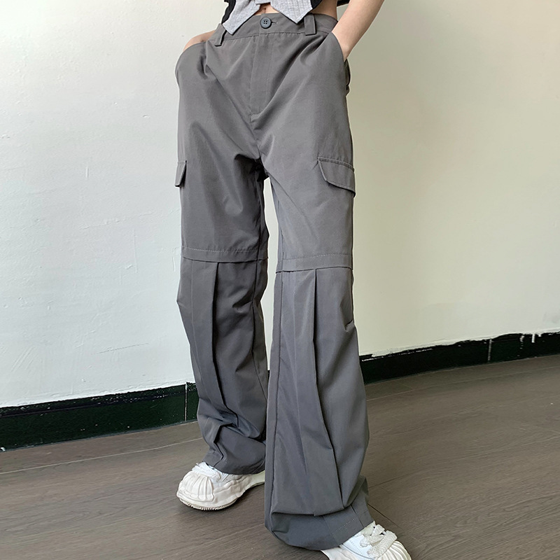 Women's Loose High Waist Divided Pocket Cargo Casual Pants
