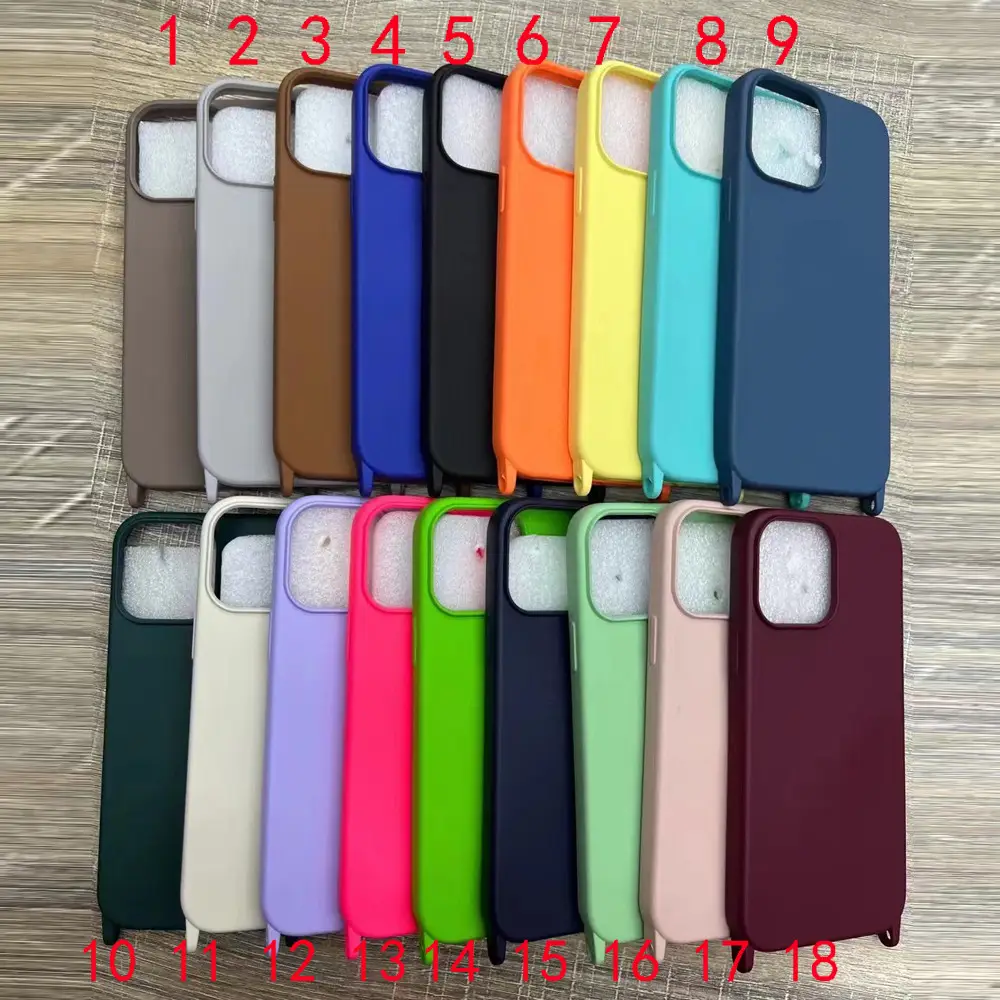 Skin-feeling Soft Shell Lined Lanyard Phone Case