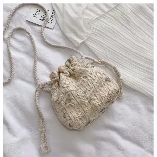 Lace Women's New Travel Vacation Beach Bag - Beige