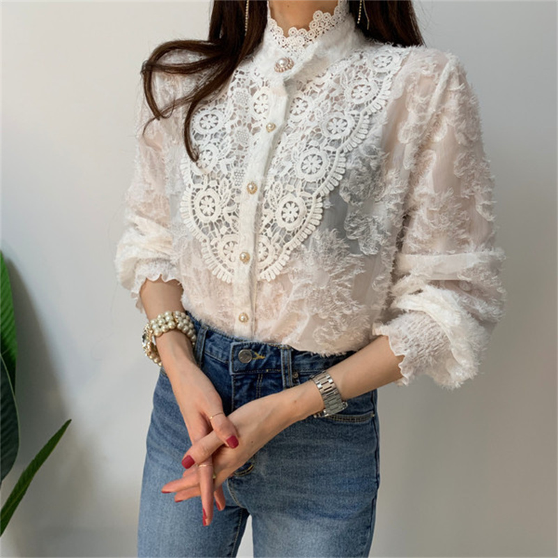 Age-reducing Sweet Style Lace Shirt Bottoming Top