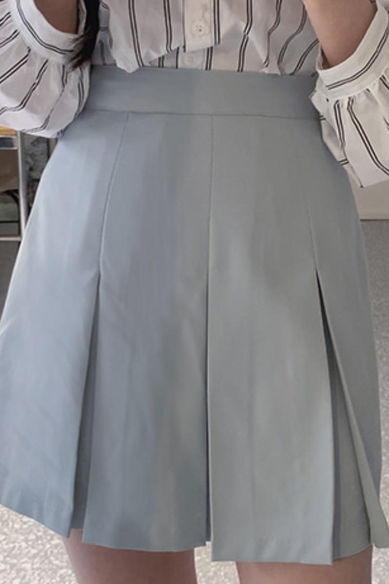 Pure Color Versatile Loose And Thin Pleated Skirt