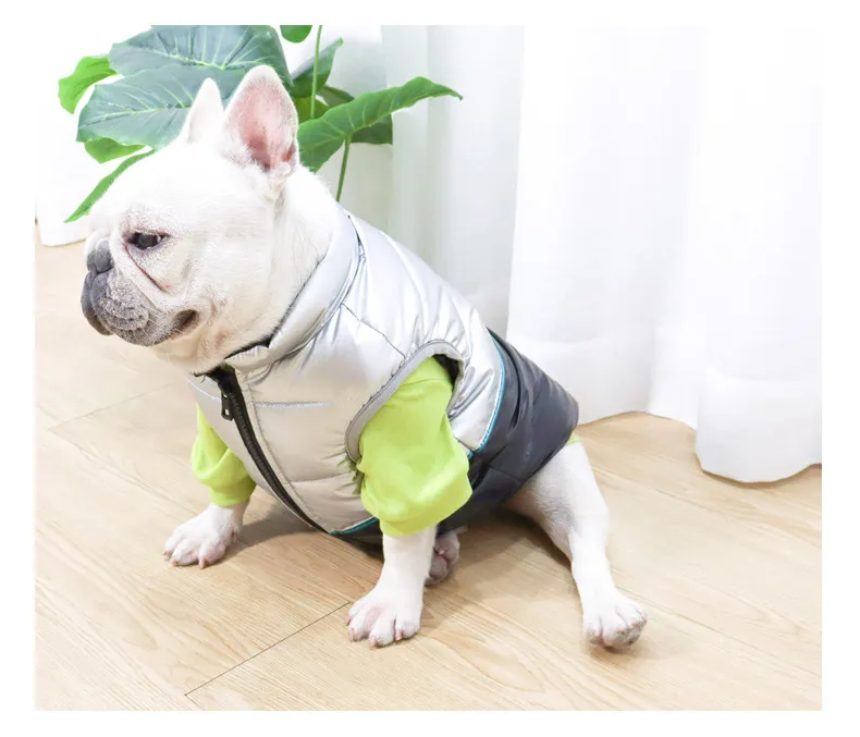 Law Fighting Down Jacket, White Duck Down Stuffed Clothes, Pet Clothes - Black