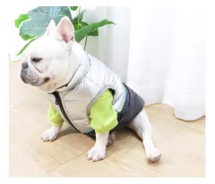 Law Fighting Down Jacket, White Duck Down Stuffed Clothes, Pet Clothes - Black - View 1