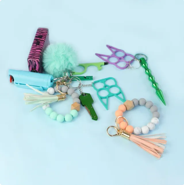 Trendy DIY Custom Combo Self Defense Keychains Bead String - Shop at LoveMi