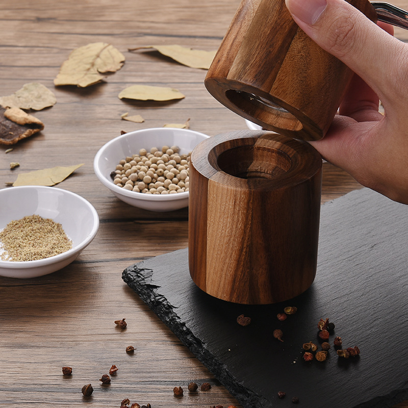 Hand Grinder Salt Pot Acacia Wood