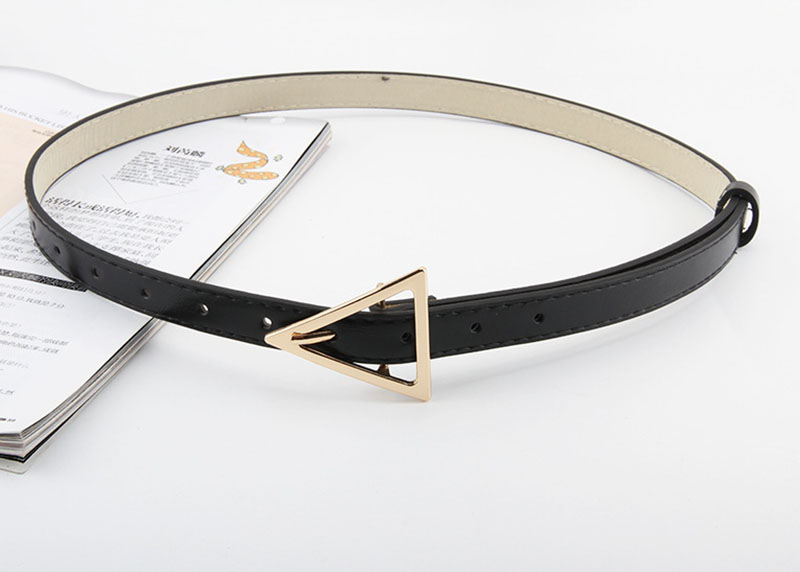 Title 2, Slim Belt With Snap Button Triangular Buckle Si...