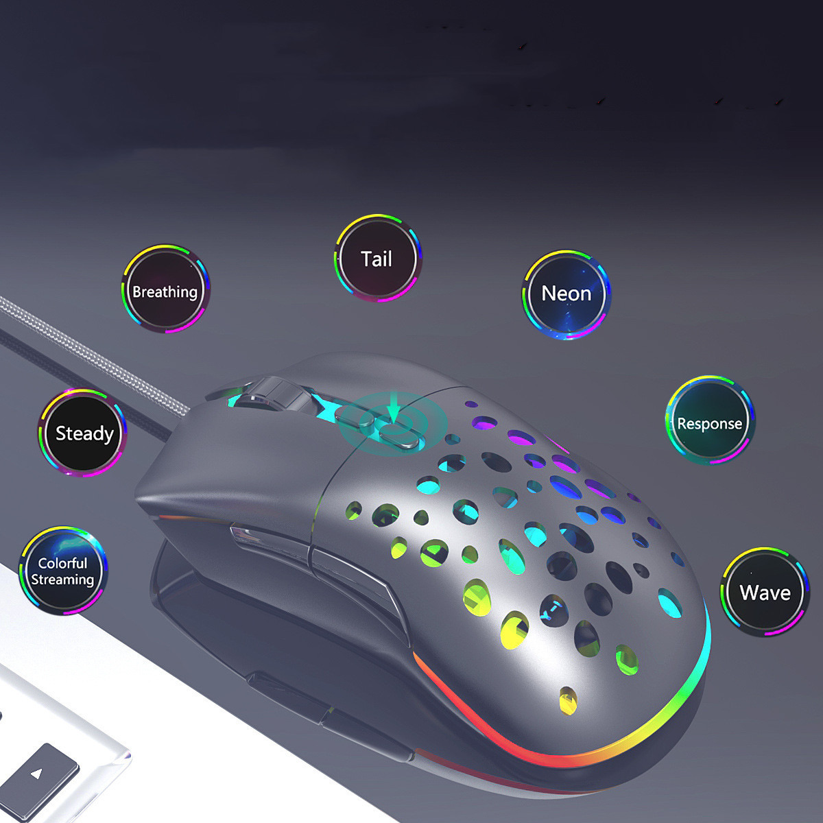 Ergonomic Play Without Limits — High Sensitivity RGB Wired Gaming Mouse with Swappable ... - View 2 of 7 | BigMoetsy