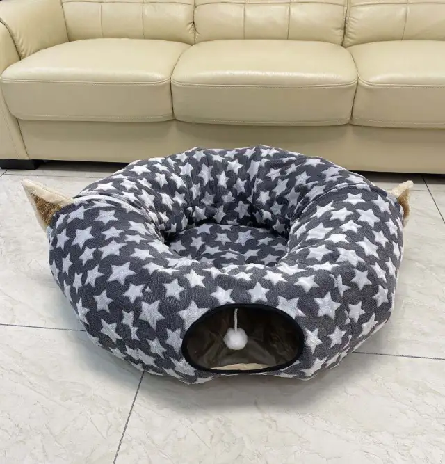 The New Pet Cat Tunnel Sleeping Nest Can Accommodate Folding Cat Channel Intellectual Cat Toy Gray Full Moon Four Seasons - Shop at LoveMi
