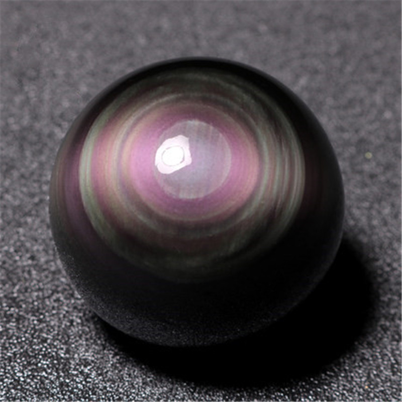 Title 2, Natural Obsidian Rainbow Eyeballs Ice-like Orna...