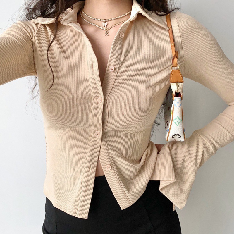 Women's Fashion Temperament Slim Stretch Long-sleeved Top