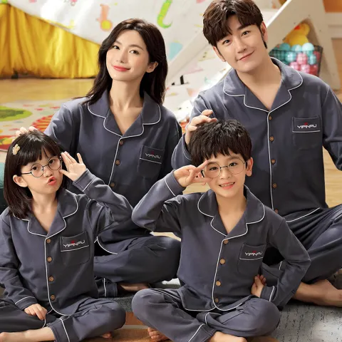 Cotton Parent-child Pajamas Spring and Autumn Long Sleeve Thin