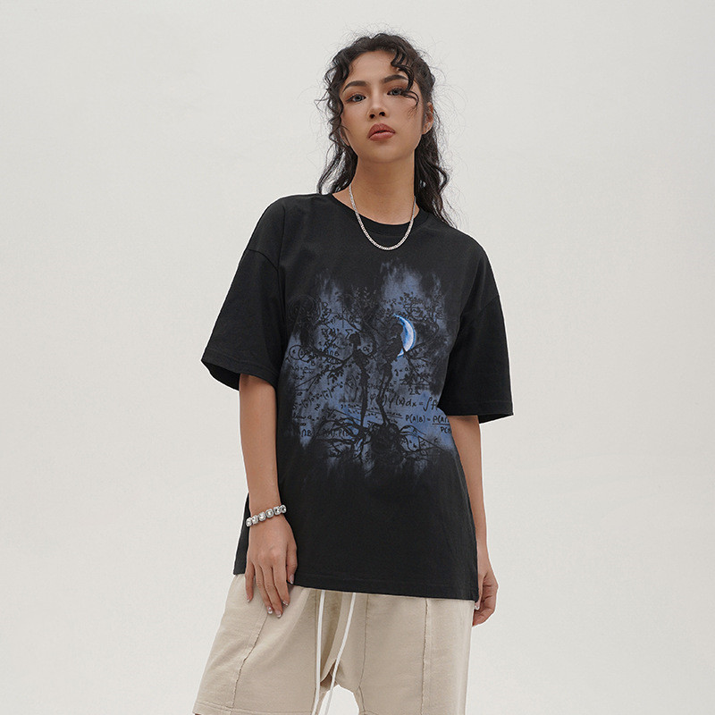 White Ink Digital Direct Print Short Sleeve T-shirt