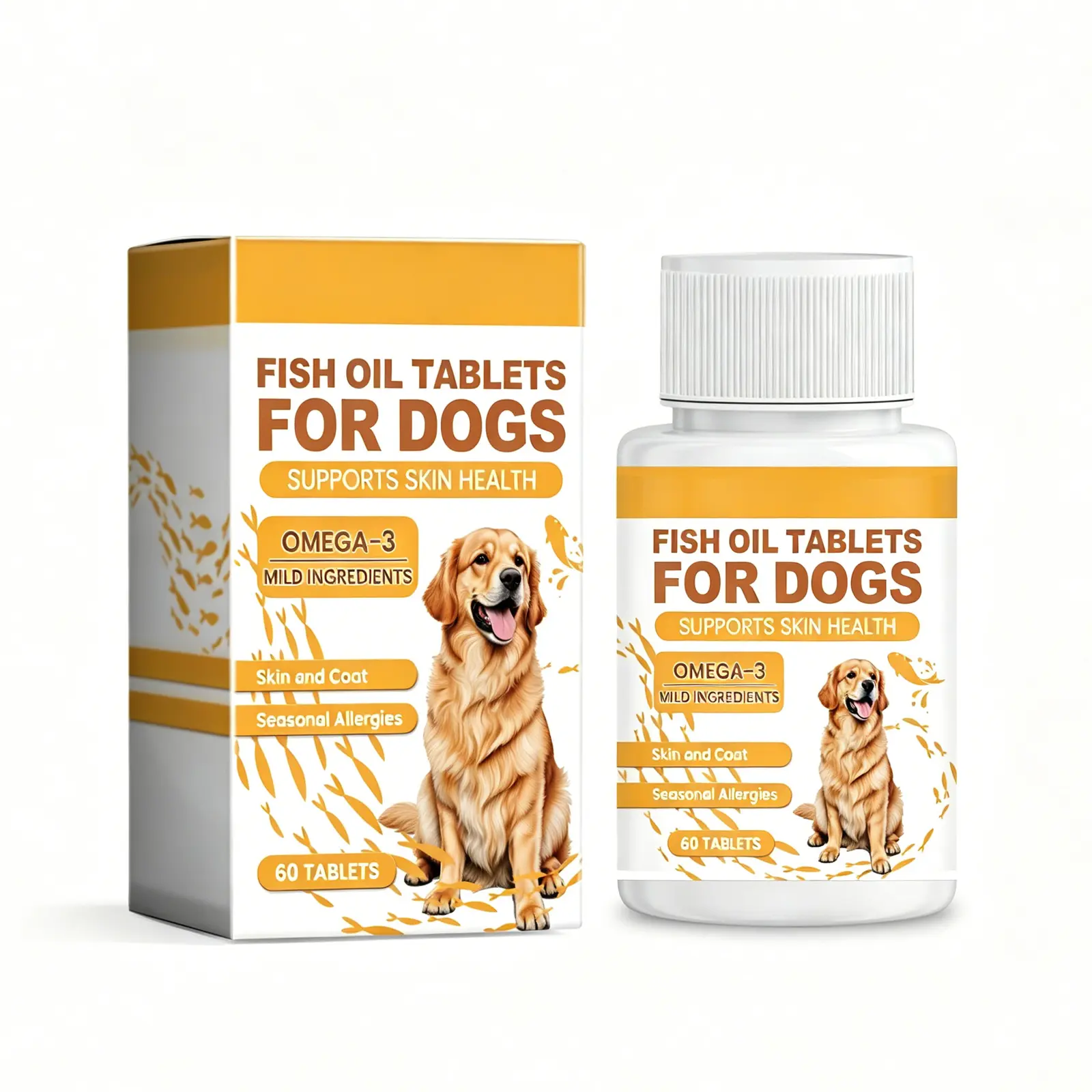 Dog Fish Oil Chewable Tablets, 3 Skin
