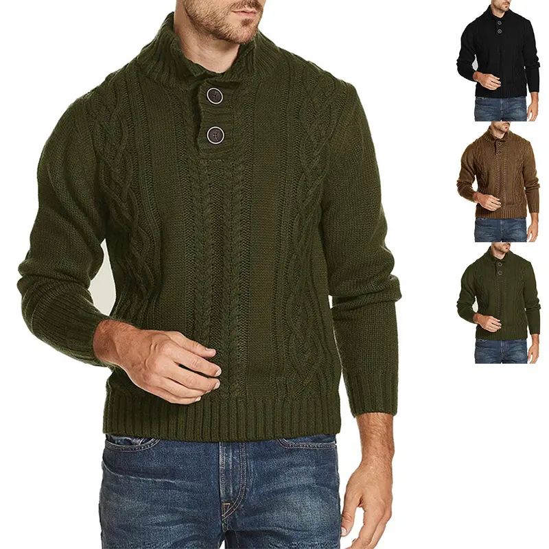 Sweater Men's Fashion Solid Color Long-sleeved
