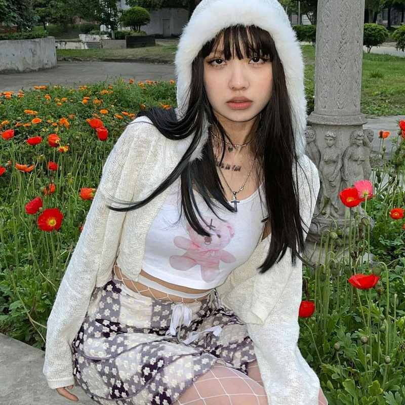 Fashion Cardigan Button Hooded Plush Long Sleeve Top