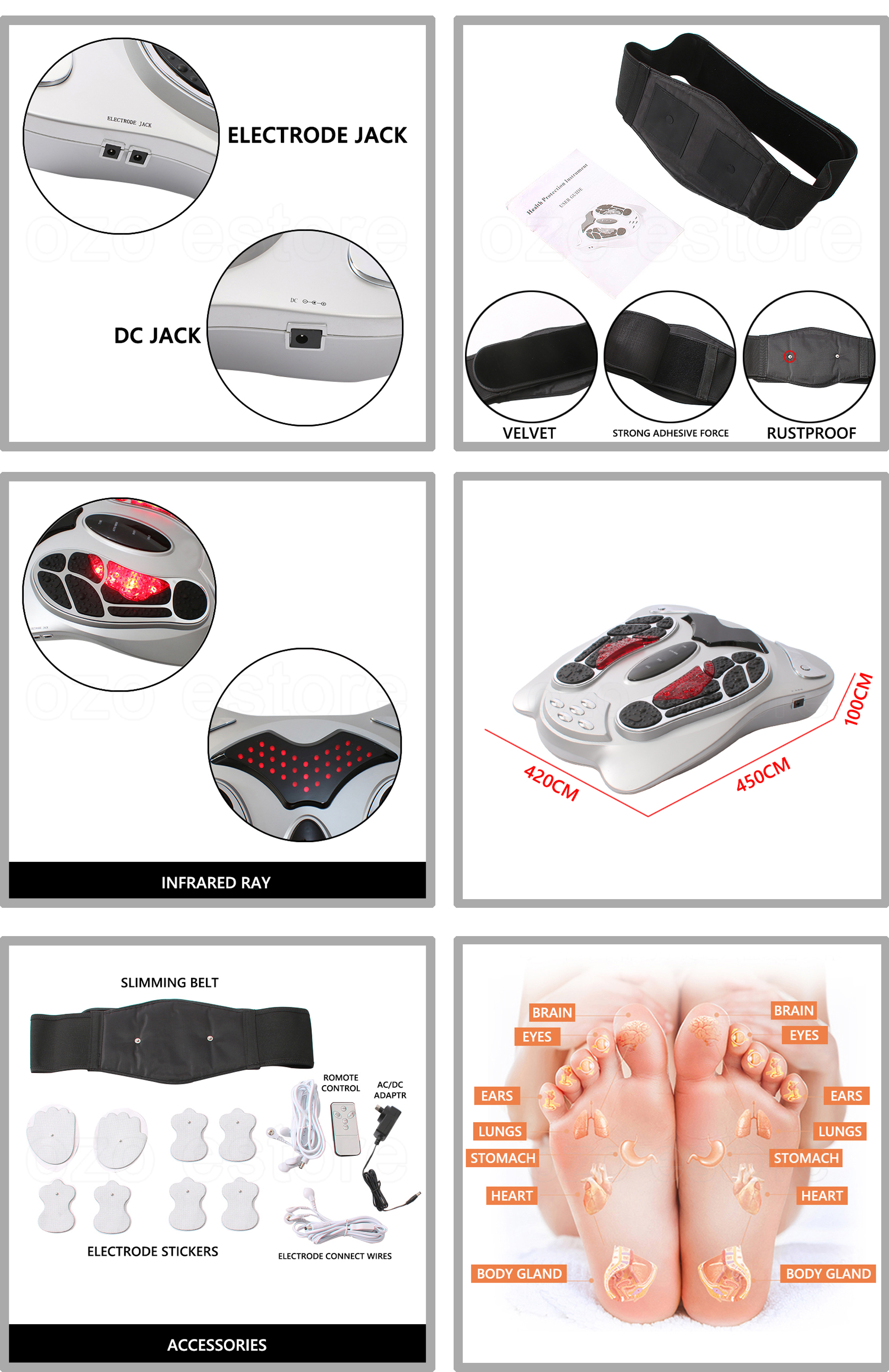 Electromagnetic Foot Massager Wave Pulse Massage Machine Circulation Booster AU