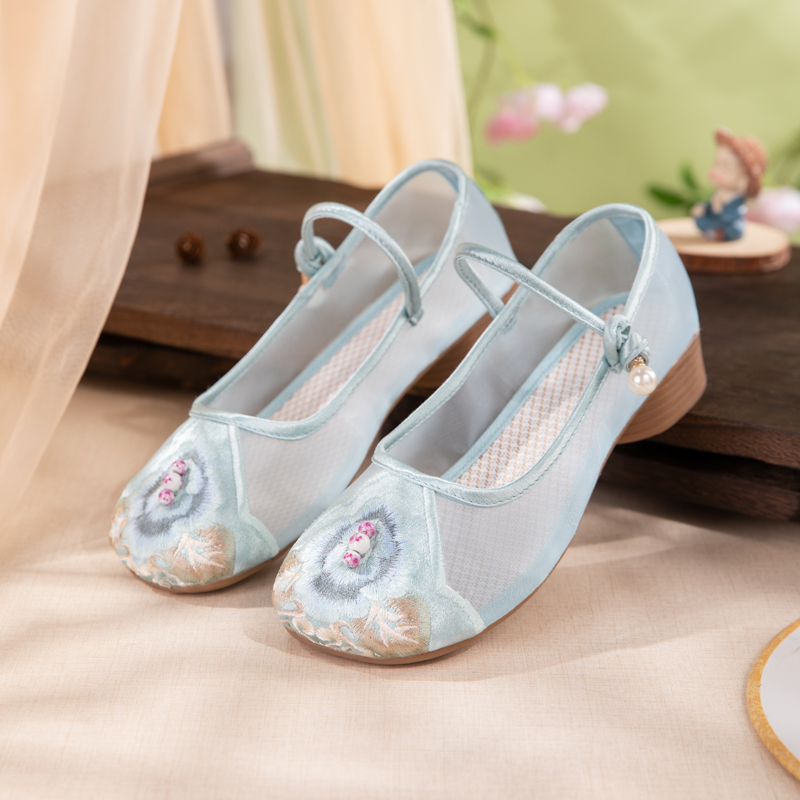 Embroidered Mesh Mary Jane Flats, picture 4 of 6