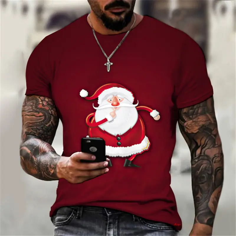 Christmas Men's 3D T-shirt Digital Print Short Sleeve