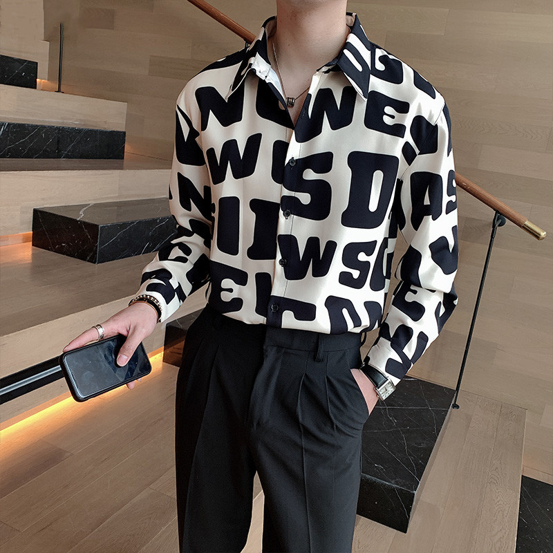 British Loose Thin Letters Full Flower Long Sleeves