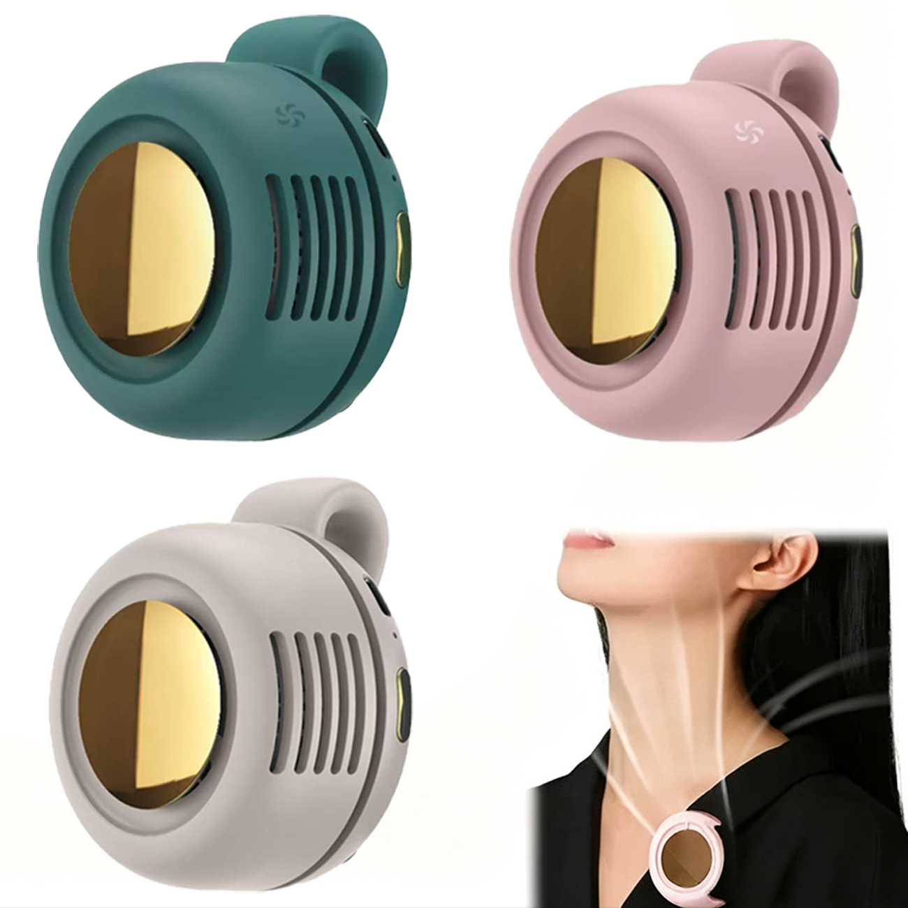 800mAH Mini Portable Silent Bladeless Fan Small Clip On Shirt Waist Adjustable Rotatable Camping Fan 3 Speed Type-C