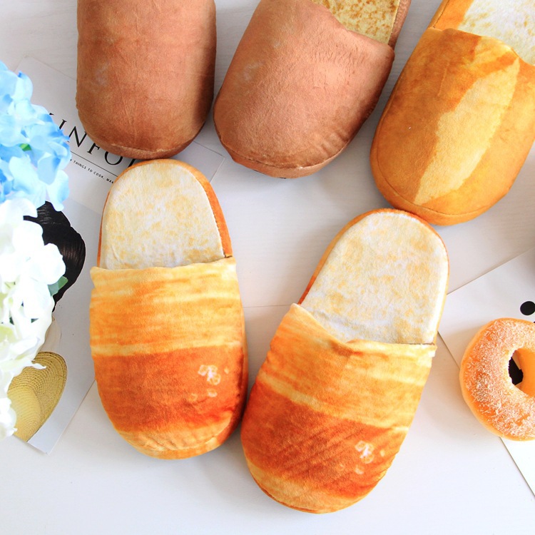 Title 7, Simulated Bread Home Slippers Indoor Lovers Flo...