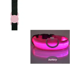 New Transparent Silicone Locator For Dog Loss Protection LED Pet Dog Luminous Collar Night Safety Flashing Glow Set - Pink - View 1