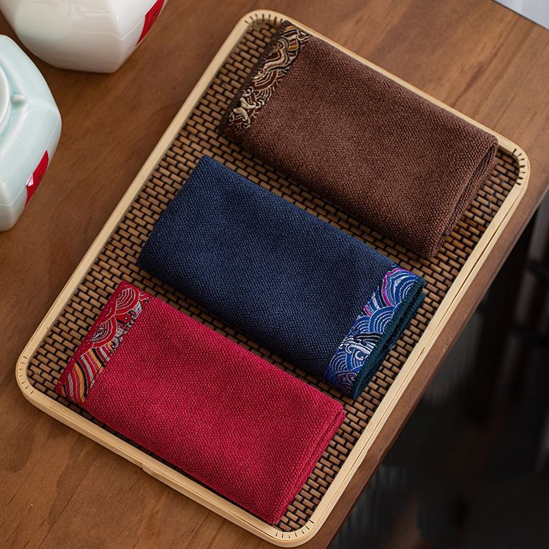Cotton And Linen Thickened Absorbent Tea Towel Zen Embroidery — image 1