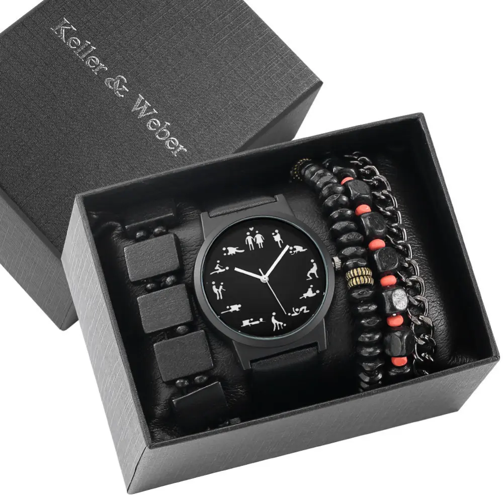 Men's Gift Box Set Watch Fashion Bracelet Set Quartz