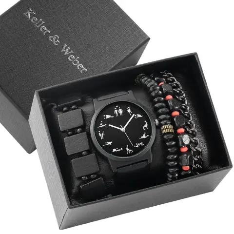 Men's Gift Box Set Watch Fashion Bracelet Set Quartz