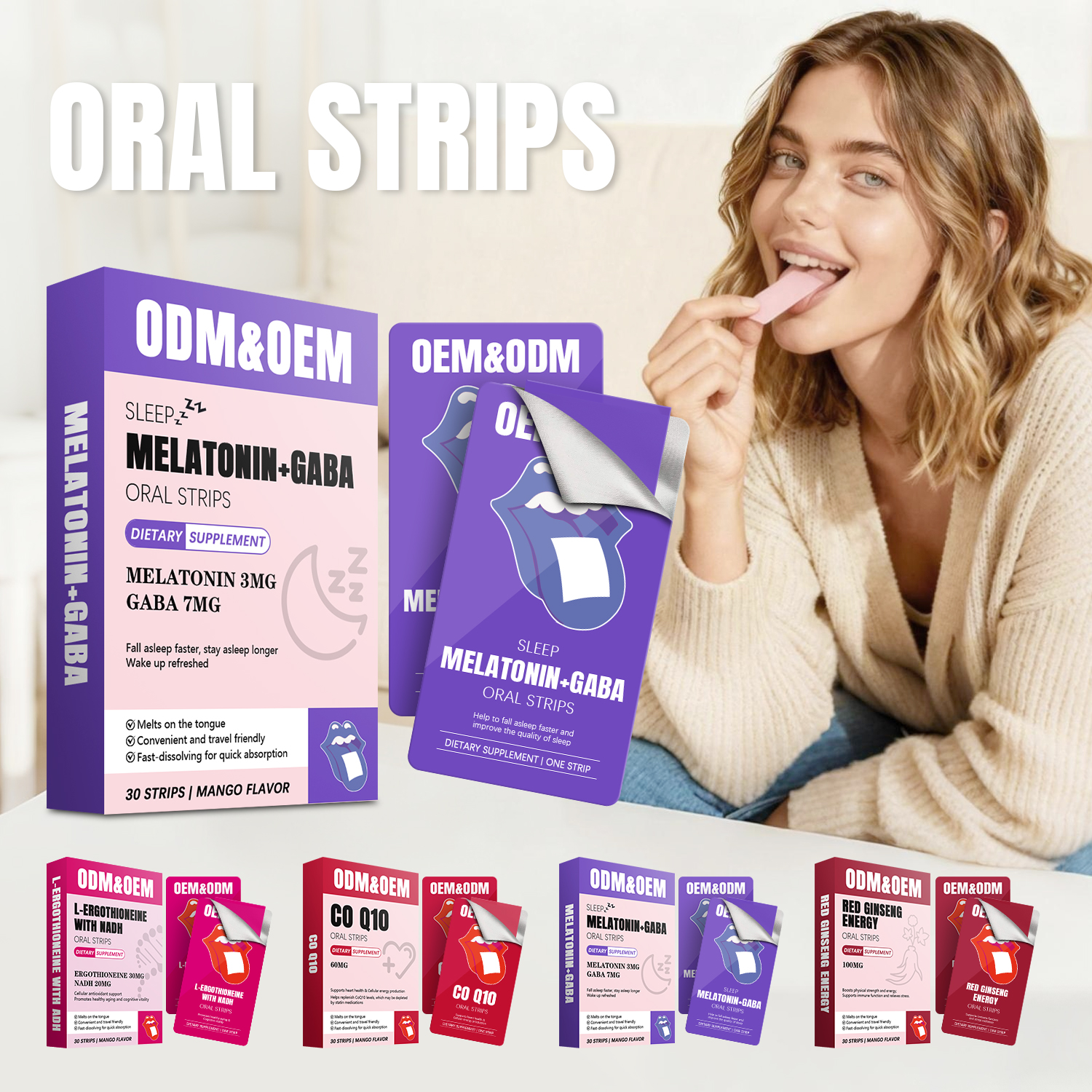 & Private Label Oral Dissolving Strips Sleep Aid & Energy Support Melting Films BIYODE Customized - Shop at LoveMi