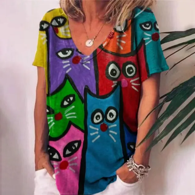 T shirt Animal Print Casual Loose Street Trend Erxxwaa226 M - Shop at LoveMi