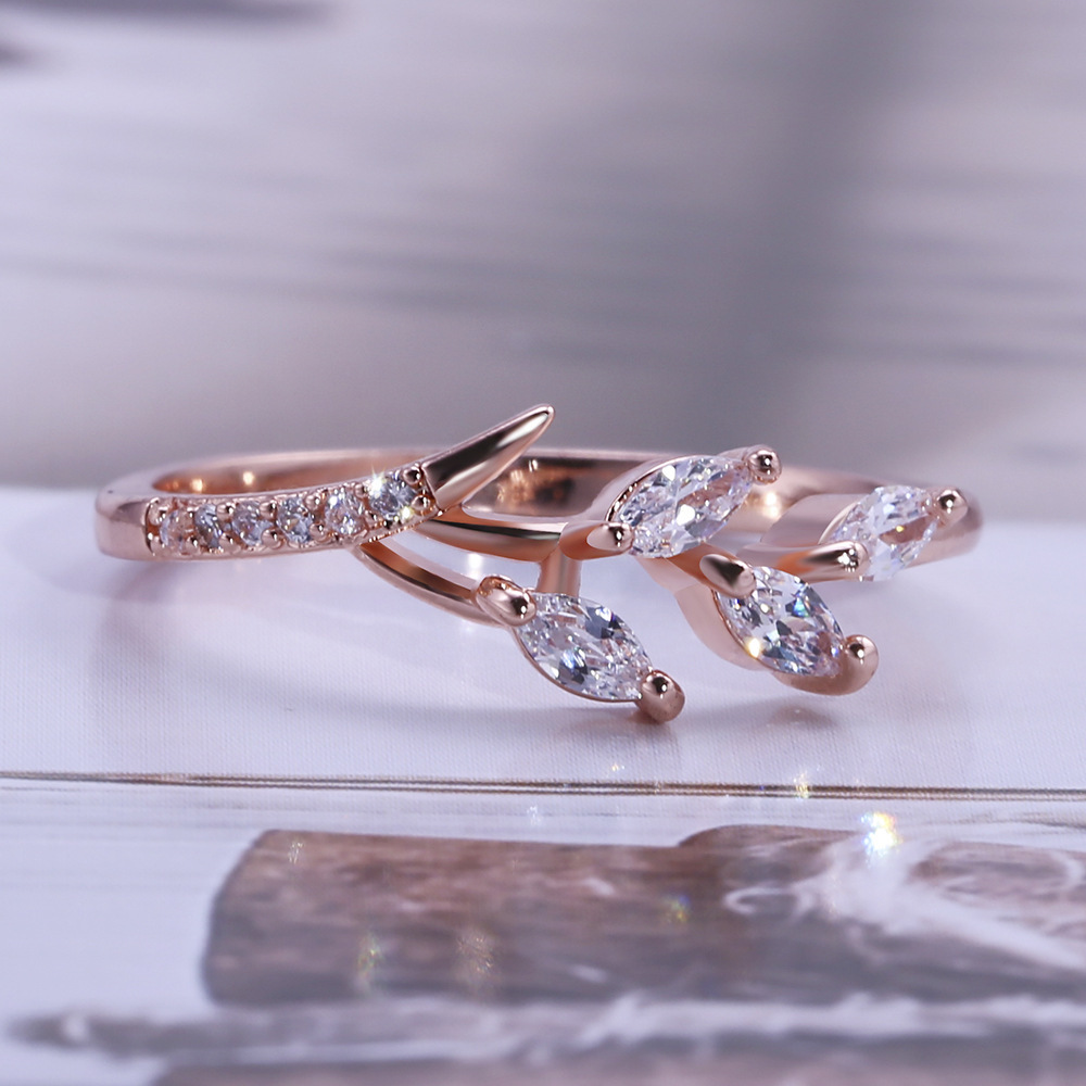Women's European And American Luxury Flower Branch Ring