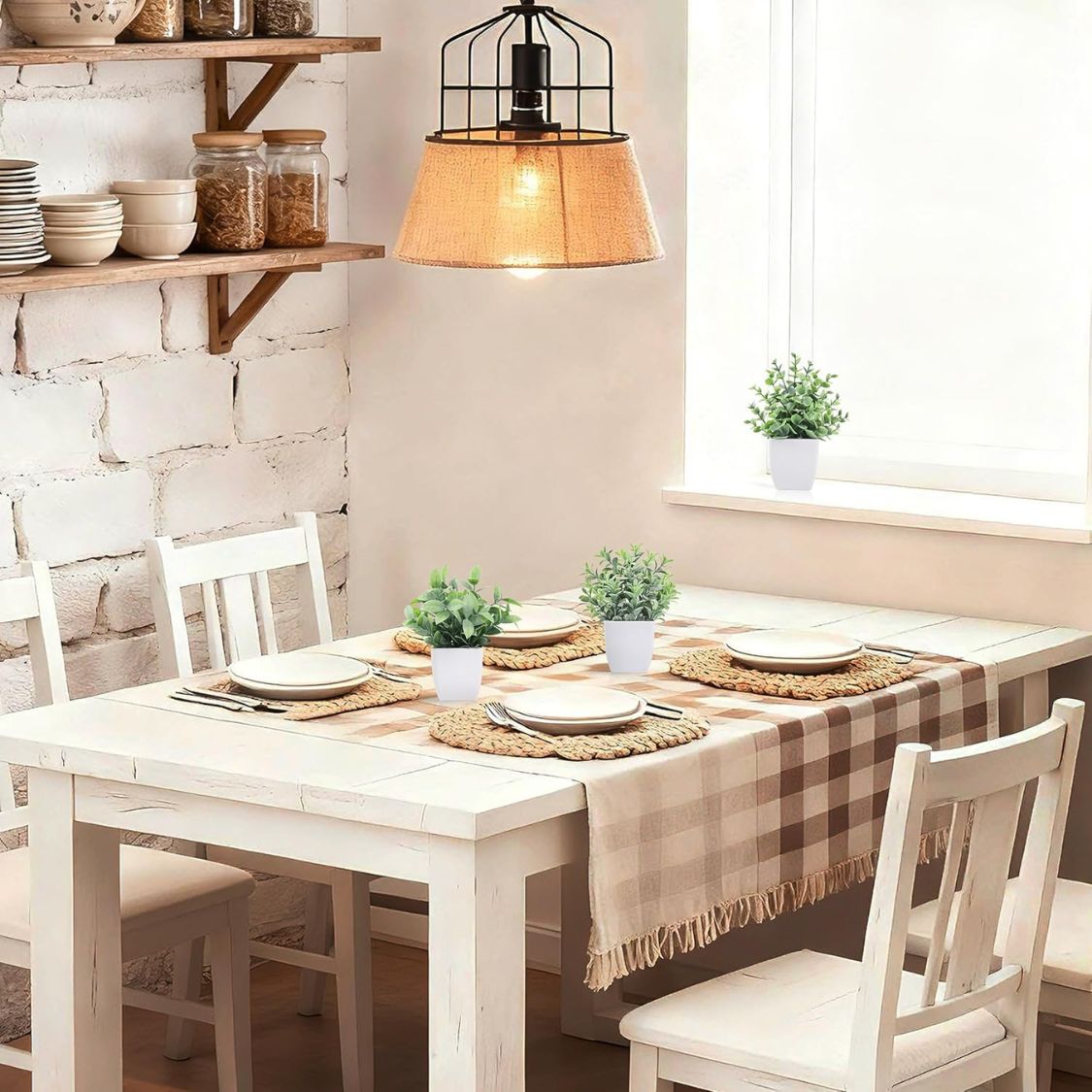 Fake Plants Mini Artificial Greenery Potted Plants For Home Decor Indoor Office Table Room Farmhouse Bathroom Decor — foto 6