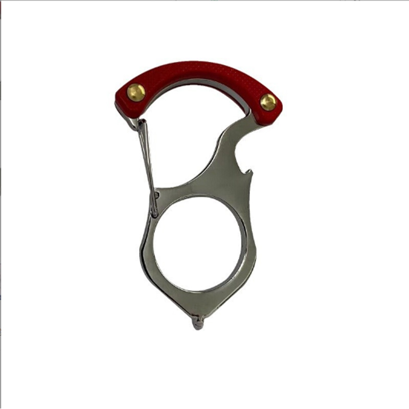 2pcs Car Key Buckle Hook, Portable Key Holder, Multifunctional Carabiner Keyring With Beer Bottle Opener, Car Rescue Glass Breaker 3