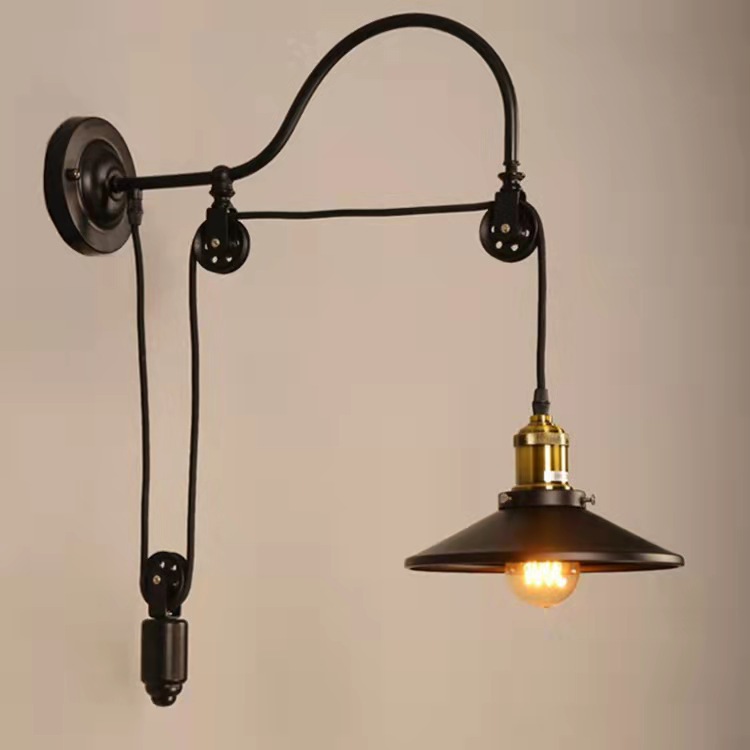 Aisle Wrought Iron Bedside Decoration Retro Industrial Style Wall Lamp