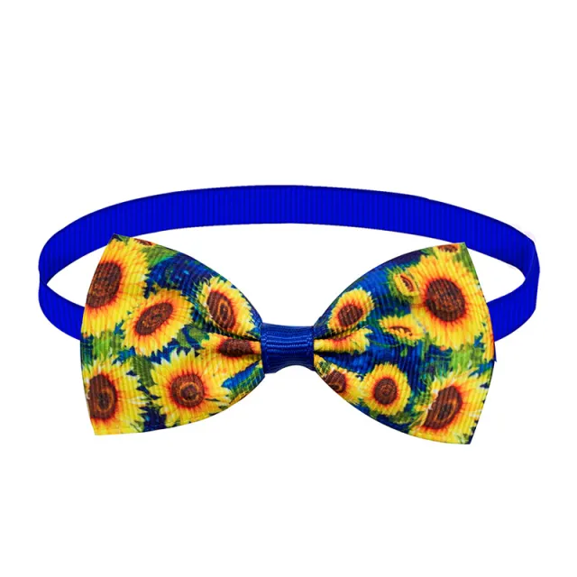 Sunflower Pet Bow Tie Dog Summer Decoration Dark Blue Sunflower - Shop at LoveMi