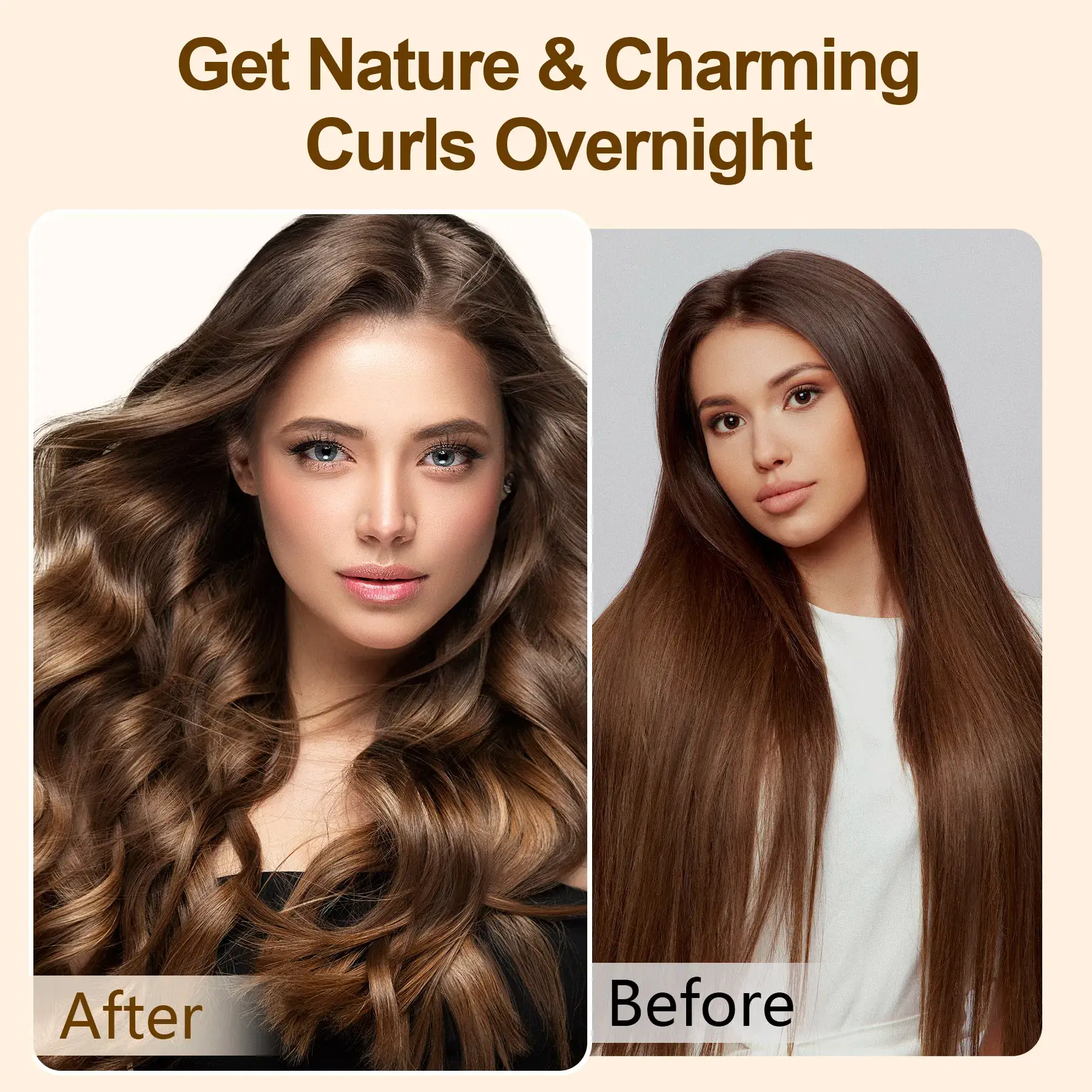 Satin Heatless Hair Curler, Lazy Natural Soft Wave DIY Heatless Curls For Sleep In Overnight, For All Hair Types - White