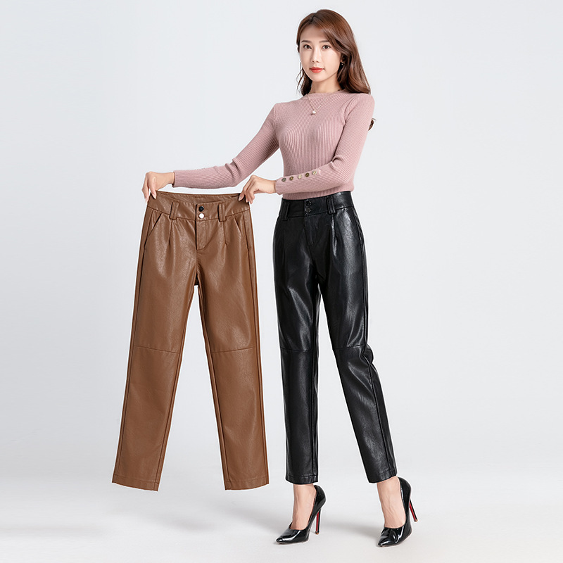 Title 3, Small Straight High Waisted Sheepskin Trousers ...