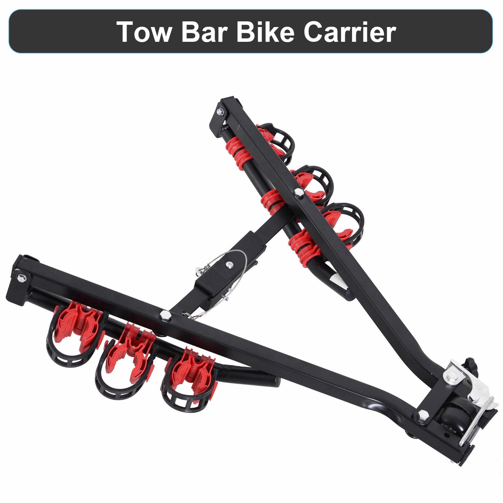 Heavy Duty 3 Bicycle Rear Tow Bar Bike Car Cycle Carrier Rack Hatchback CarVan — image 6
