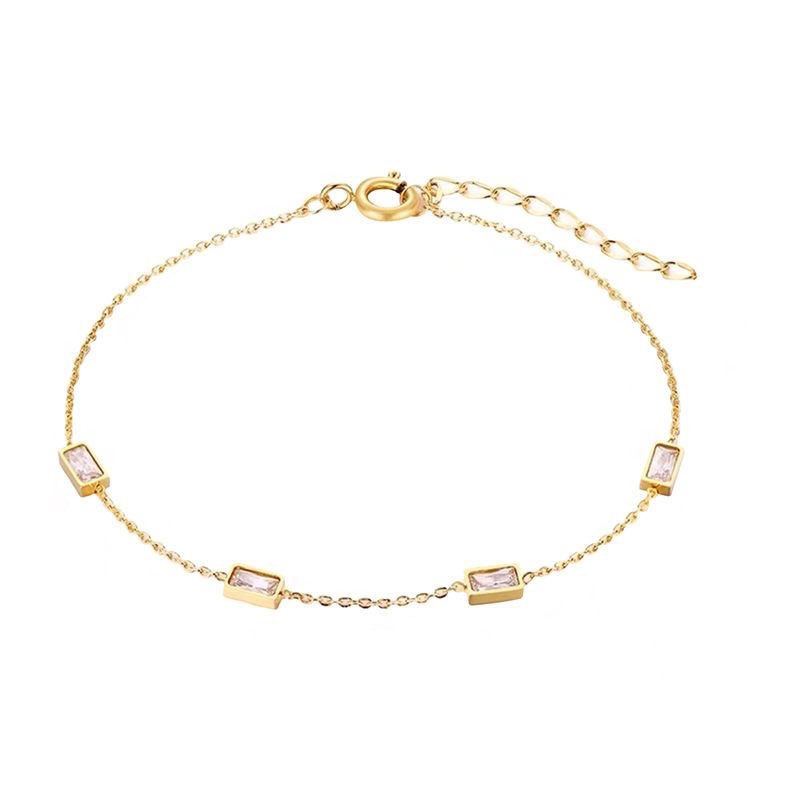 New Niche Square Combination White White Stone Bracelet