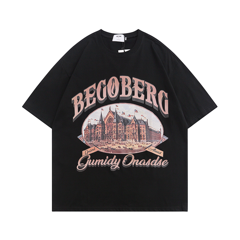 Men's Street Hip Hop Basic Round Neck Half Short Sleeve