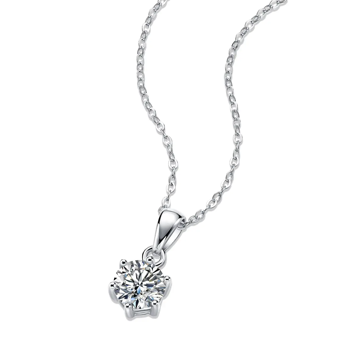 Breeze Dance - Affordable Diamond Jewelry Necklace Pendant Set With 1-carat, 2-carat And 3-carat Moissan Diamonds, S925 Sterling Silver And Platinum-plated--Pro