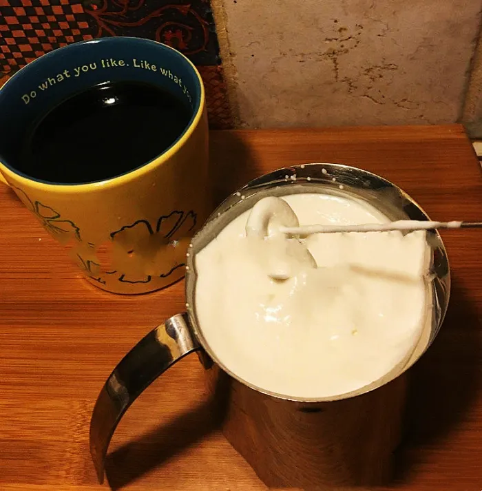 Handheld Electric Milk Frother with Double Whisk, Battery Coffee Foamer and Drink Mixer - detail photo 5