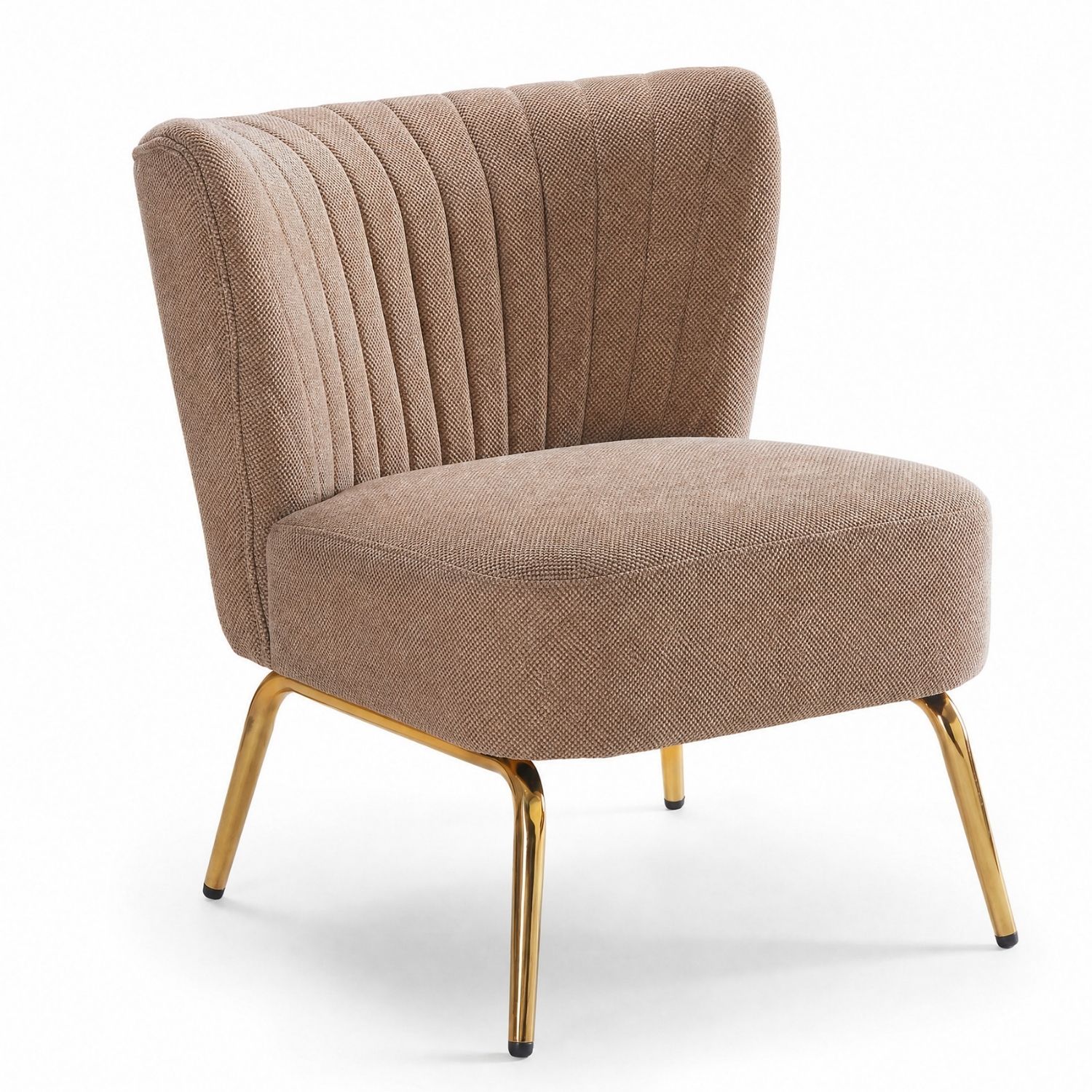 Small Armless Accent Chair, Upholstered Seat With Metal Legs, Modern Side Chair For Any Room product image