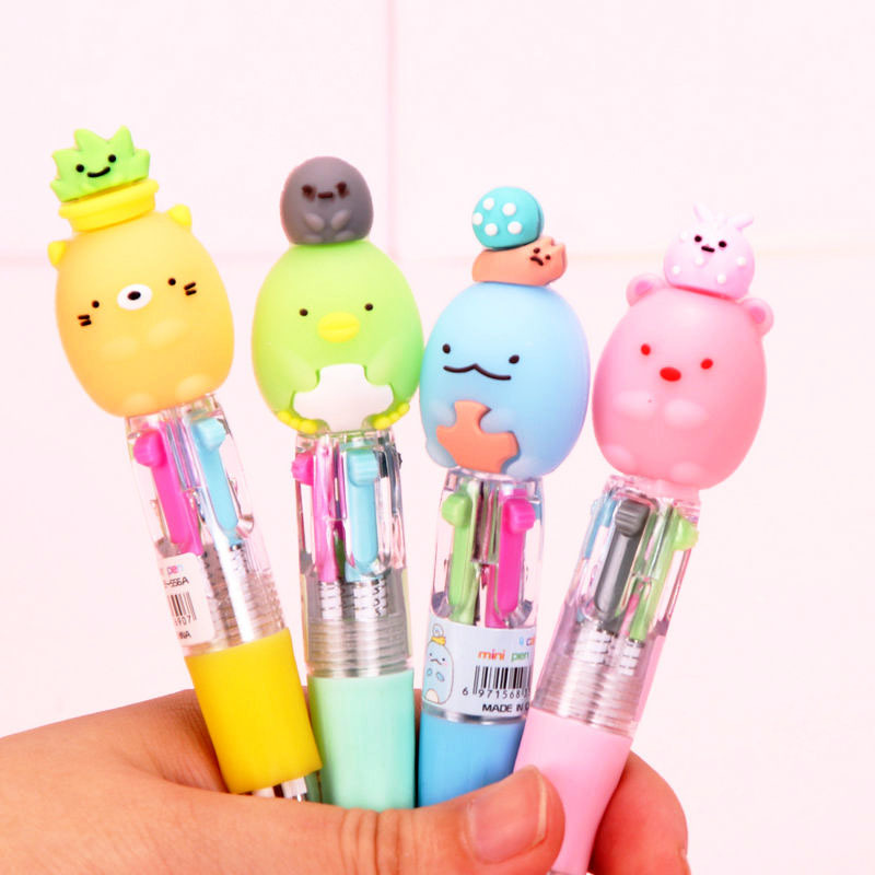 Kawaii Multi Color Ballpoint Pen Retractable | Cute Animals